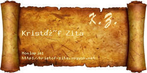 Kristóf Zita névjegykártya