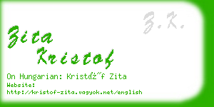 zita kristof business card